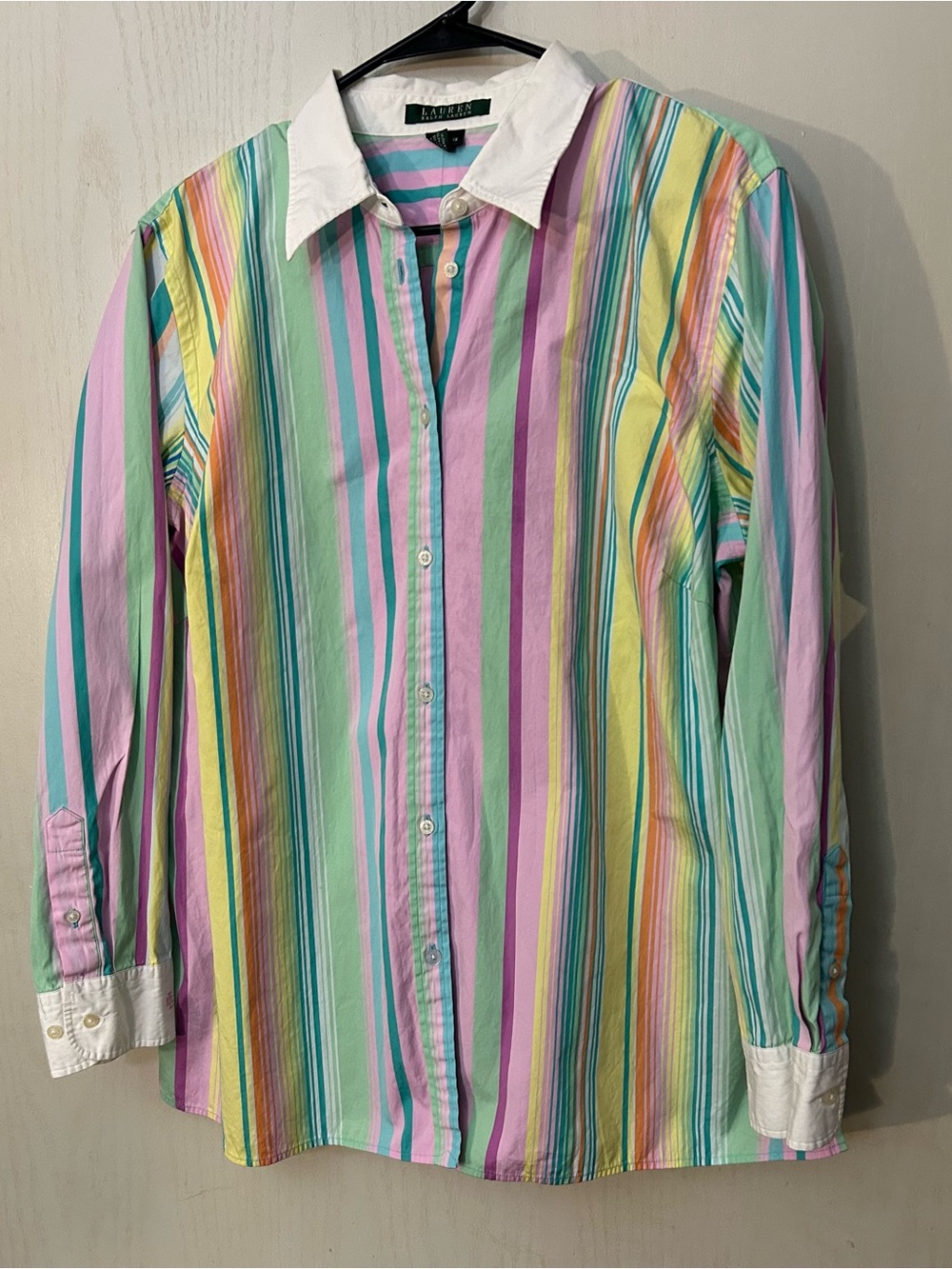 Lauren Ralph Lauren Multicolor Striped Cotton Button Down Shirt Women’s 1X